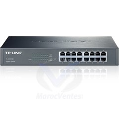 Tplink 16-port Gigabit Switch, 16 10/100/1000M RJ45 ports, 1U 13-inch rack-mountable steel case