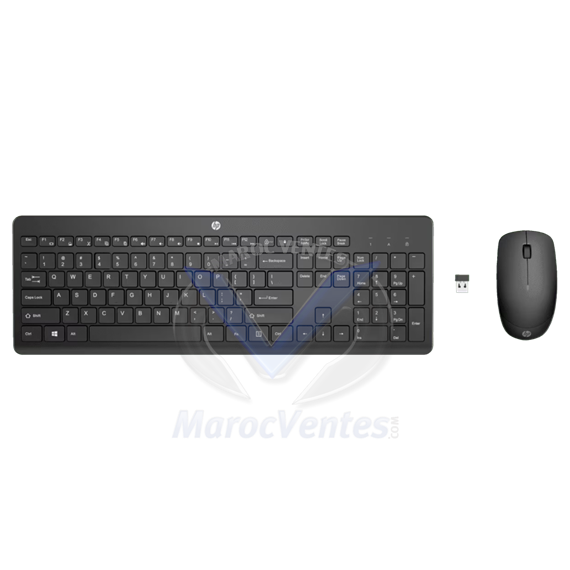 Ensemble Clavier et Souris sans Fil HP 235 AZERTY 1Y4D0UT