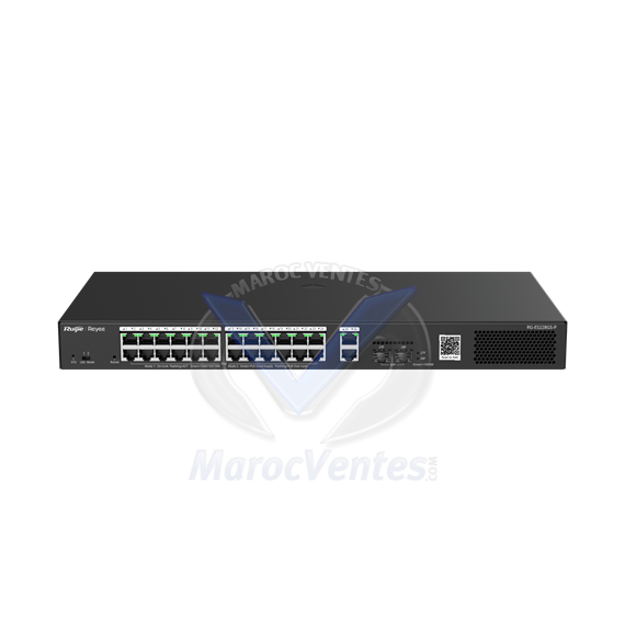 26 Ports Gigabit Smart POE Switch 24 Gigabit RJ45 Ports 16 POE + 2 Ports SFP RG-ES226GC-P