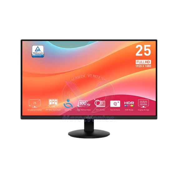 Écran 25" Full HD MSI PRO MP252L DisplayPort HDMI 9S6-3PD7CT-012