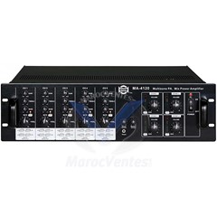 Amplificateur Préamplificateur 4 x 120W  6 Entrées Routables sur 4 Zones de Sortie